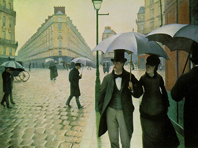 Gemälde Reproduktion von Gustave Caillebotte Die Avenue de Paris, der Himmel, ist nass