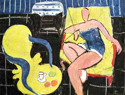 Gemälde Reproduktion von Henri Matisse Frau auf dunklem Hintergrund