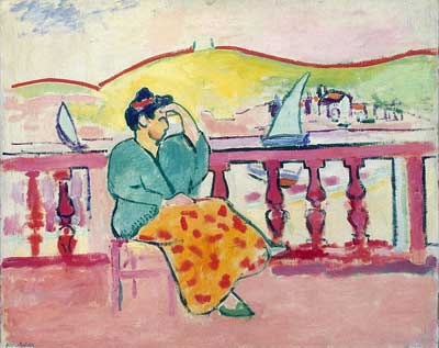 Gemälde Reproduktion von Henri Matisse Frau auf einer Terrasse