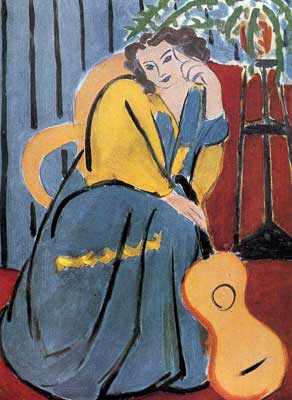 Gemälde Reproduktion von Henri Matisse Frau in Gelb und Blau mit einer Stimme