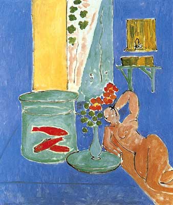 Gemälde Reproduktion von Henri Matisse Goldfische mit Scuptur