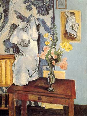 Gemälde Reproduktion von Henri Matisse Griechische Torso mit Blumen