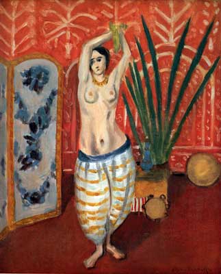 Gemälde Reproduktion von Henri Matisse Odalisque mit grüner Pflanze und Leinwand