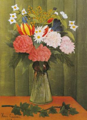 Gemälde Reproduktion von Henri Rousseau Blumen in einer Flasche