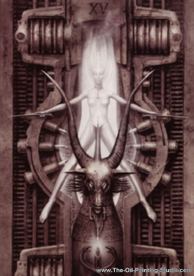 Gemälde Reproduktion von HR Giger Baphomet