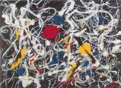 Gemälde Reproduktion von Jackson Pollock Nummer 15, 1948: rot, grau, weiß, Gelb