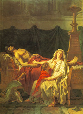 Gemälde Reproduktion von Jacques-Louis David Hektor Andromache Trauer