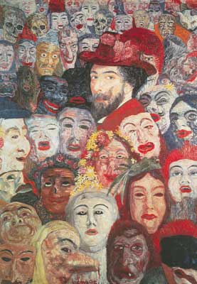 Gemälde Reproduktion von James Ensor Enser mit Masken