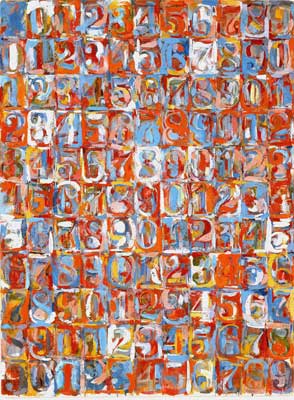 Gemälde Reproduktion von Jasper Johns Zahlen in Farbe