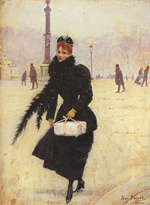 Gemälde Reproduktion von Jean Beraud Parisienne Place de la Concorde