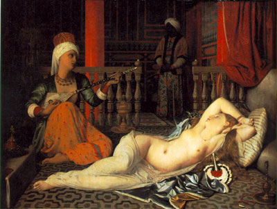 Gemälde Reproduktion von Jean-Dominique Ingres Odalisque mit dem Sklaven