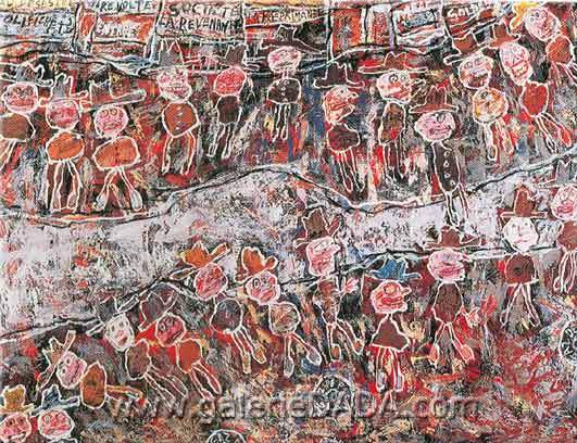 Gemälde Reproduktion von Jean Dubuffet Kreisen