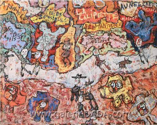 Gemälde Reproduktion von Jean Dubuffet La Calipette