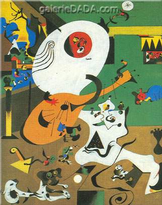 Gemälde Reproduktion von Joan Miro Niederländisches Innere I