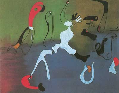 Gemälde Reproduktion von Joan Miro Zusammensetzung