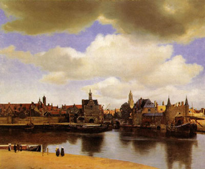 Gemälde Reproduktion von Johannes Vermeer Blick auf Delft