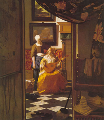 Gemälde Reproduktion von Johannes Vermeer Der Brief der Liebe