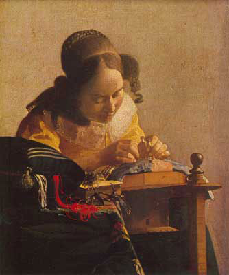 Gemälde Reproduktion von Johannes Vermeer Der Lacemaker