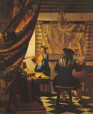 Gemälde Reproduktion von Johannes Vermeer Die Allegorie der Malerei