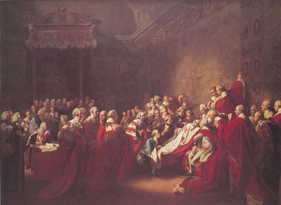 Gemälde Reproduktion von John Singleton Copley Der Tod von Chatham