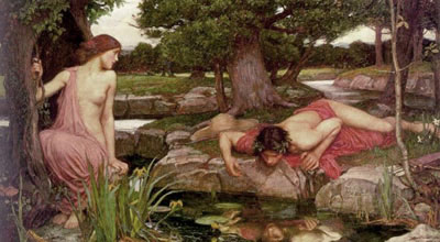 Gemälde Reproduktion von John William Waterhouse Echo und Narzisse