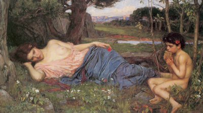 Gemälde Reproduktion von John William Waterhouse Lauschen Sie My sweet Piping