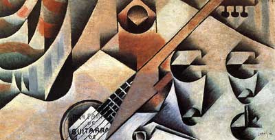 Gemälde Reproduktion von Juan Gris Gitarre und Brille