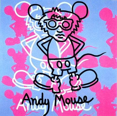 Gemälde Reproduktion von Keith Haring Andy Maus