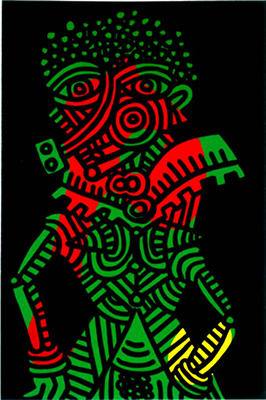 Gemälde Reproduktion von Keith Haring Ohne Titel 1986b