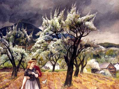 Gemälde Reproduktion von Leon Kroll Romanze im Frühling