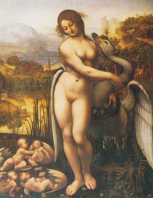 Gemälde Reproduktion von Leonardo Da Vinci Leda und der Schwan (nach Leonardo)