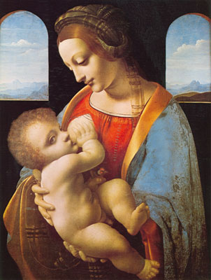 Gemälde Reproduktion von Leonardo Da Vinci The Lady of the Litta