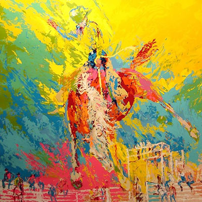 Gemälde Reproduktion von Leroy Neiman Buck in Bronco