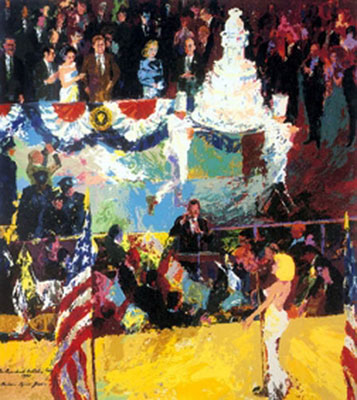 Gemälde Reproduktion von Leroy Neiman Geburtstag des Präsidenten