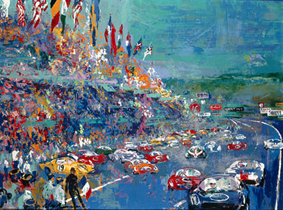 Gemälde Reproduktion von Leroy Neiman Grand Prix-Langstrecken-Ausdauer