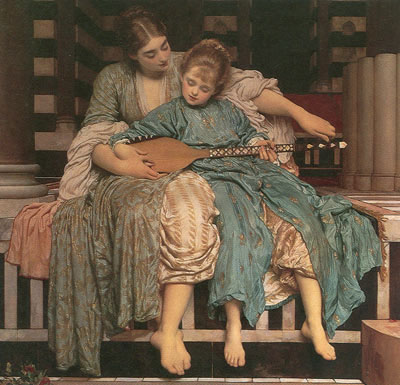 Gemälde Reproduktion von Lord Frederic Leighton Musikunterricht