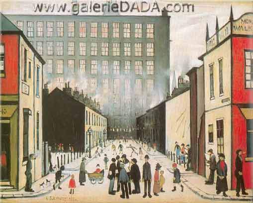 Gemälde Reproduktion von L.S. Lowry Straßenszene