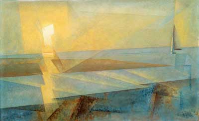 Gemälde Reproduktion von Lyonel Feininger Sonnenuntergang