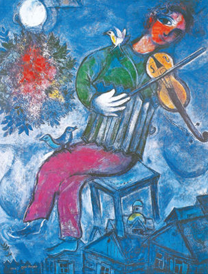 Gemälde Reproduktion von Marc Chagall Der Blaue Geiger