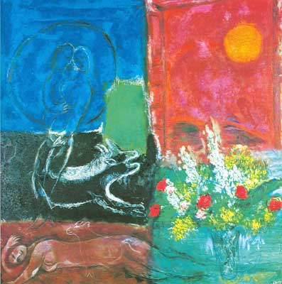 Gemälde Reproduktion von Marc Chagall Die Sonne von Poros