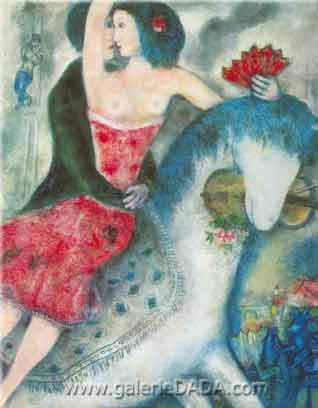 Gemälde Reproduktion von Marc Chagall Reiten