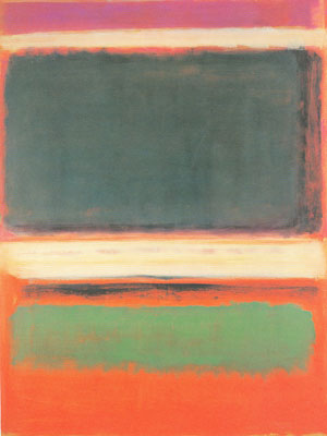 Gemälde Reproduktion von Mark Rothko Magente, Schwarz, Grün auf Orange