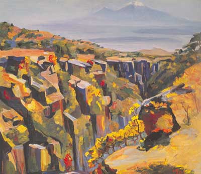 Gemälde Reproduktion von Martiros Saryan Der Berg Aragaten