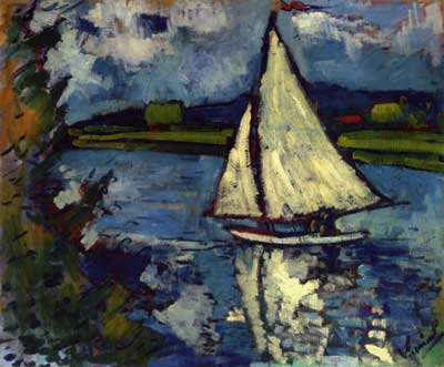 Gemälde Reproduktion von Maurice de Vlaminck Weißes Segelboot auf Chatou