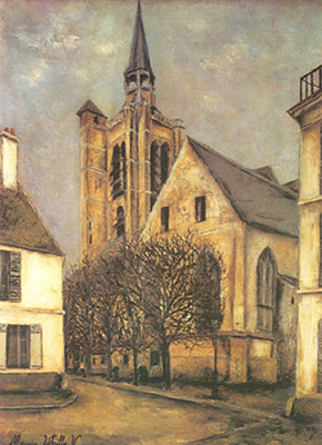 Gemälde Reproduktion von Maurice Utrillo Die Kirche von Fere-en-Tardenhagen