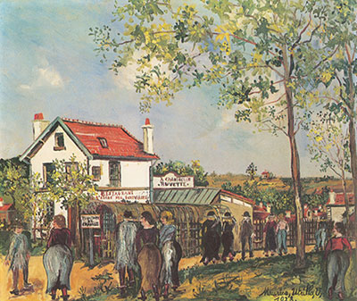 Gemälde Reproduktion von Maurice Utrillo Ein Restaurant in Chaville