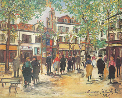 Gemälde Reproduktion von Maurice Utrillo Montmartre-Platz