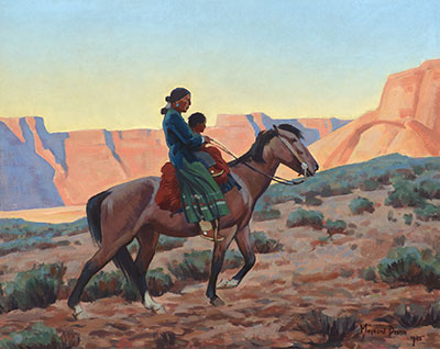 Gemälde Reproduktion von Maynard Dixon Mutter von Navajo