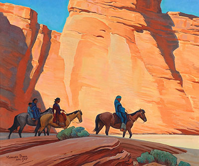 Gemälde Reproduktion von Maynard Dixon Navajo in einem Canyon