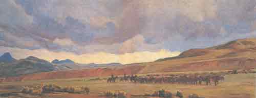 Gemälde Reproduktion von Maynard Dixon Sturm der Tehachapi